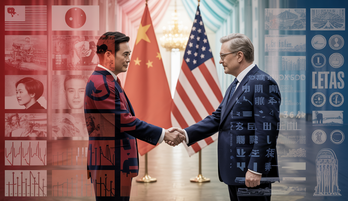 Illustration de l'accord-cadre commercial sino-américain signé à Londres