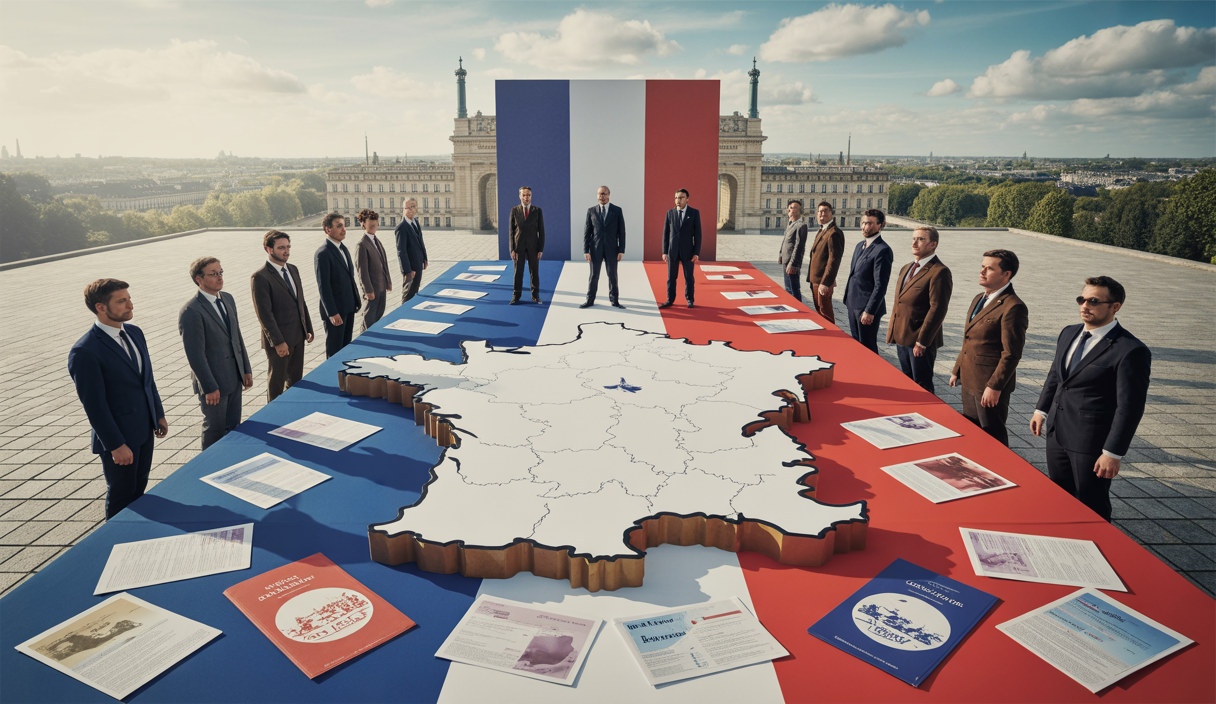 Illustration détaillée sur les enjeux politiques en France en 2025