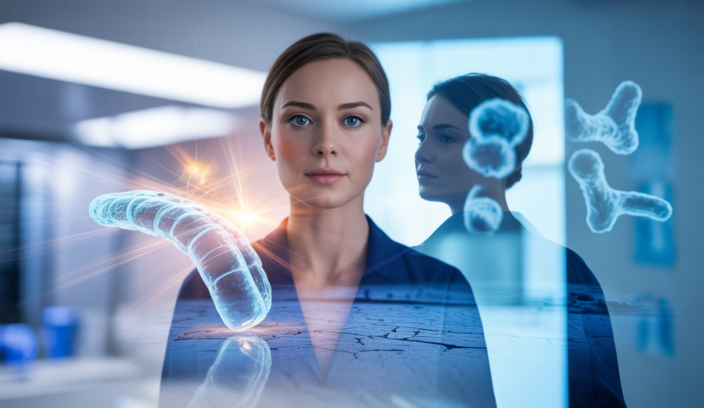 Image symbolisant l'innovation médicale avec une seringue posée sur une surface lumineuse.