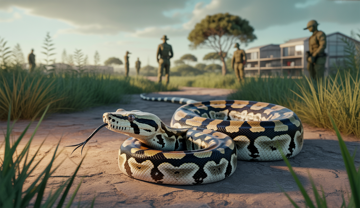 Un grand boa constrictor de 2,5 mètres en fuite en milieu semi-urbain à Irigny, avec des autorités locales mobilisées pour sa capture.