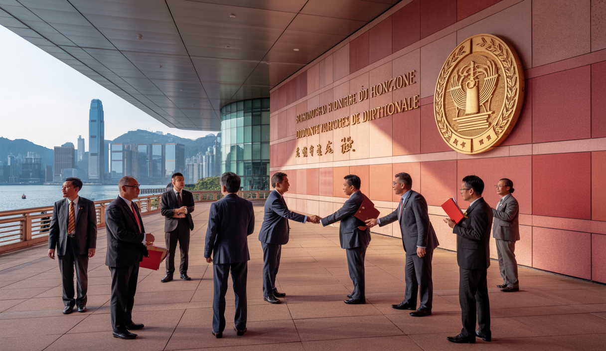 Illustration symbolique d'un nouvel organe international de médiation en Chine