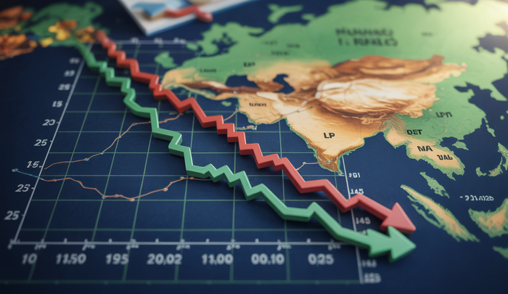 Graphique illustrant la chute des prix du pétrole et la hausse des marchés financiers mondiaux suite à l'annonce du cessez-le-feu entre l'Iran et Israël