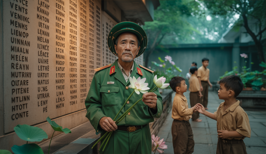 Scène évocatrice des séquelles de la guerre du Vietnam et des commémorations en 2025.