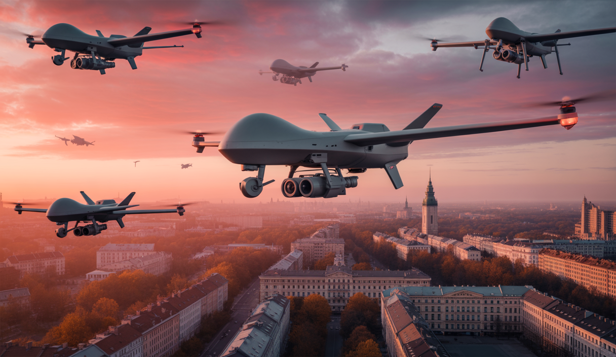 Image illustrant le conflit intensifié entre la Russie et l'Ukraine avec attaque de drones sur Kharkiv