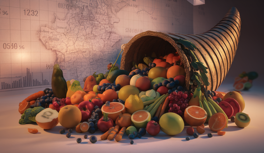 Illustration des statistiques de consommation de fruits et légumes en France