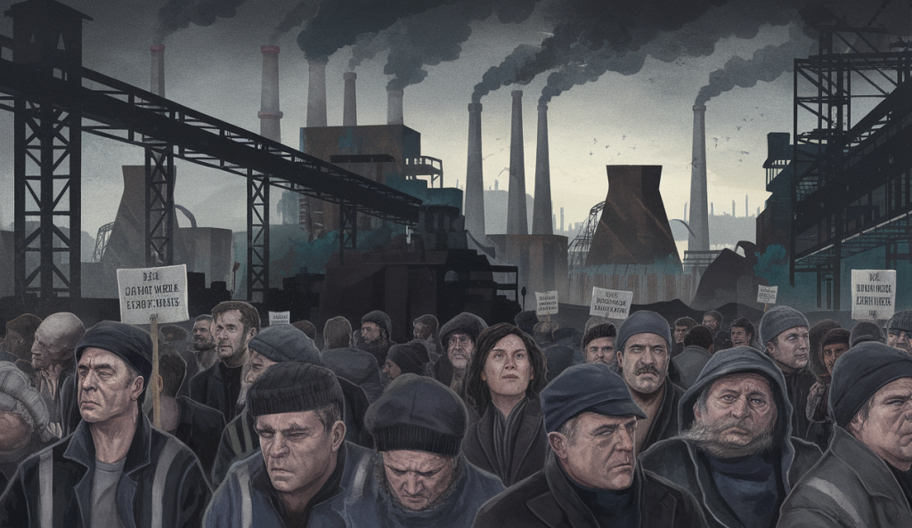Illustration des licenciements chez ArcelorMittal en France