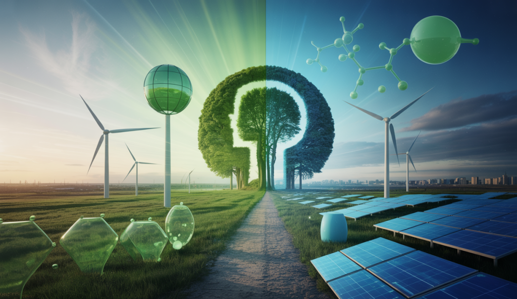 Image illustrant les défis et l'espoir autour de l'hydrogène décarboné dans la transition énergétique.