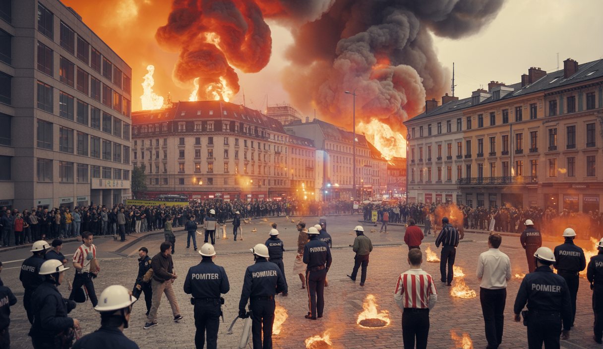 Image évocatrice capturant les défis sécuritaires en France