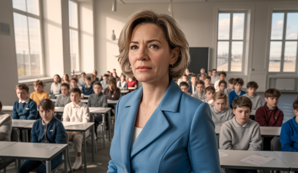 Élisabeth Borne au collège Chaptal à Paris rassurant des élèves et journalistes après les violents orages ayant empêché plus de 8 800 collégiens de passer le brevet, indiquant qu'aucun élève ne sera pénalisé.