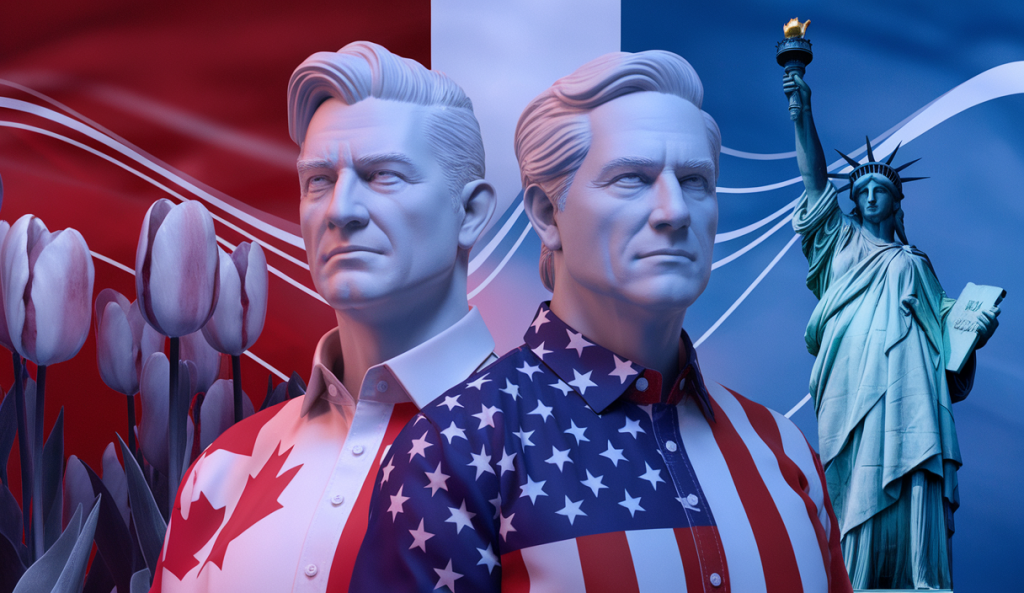 Illustration des enjeux d'identité et de culture entre le Canada et les États-Unis