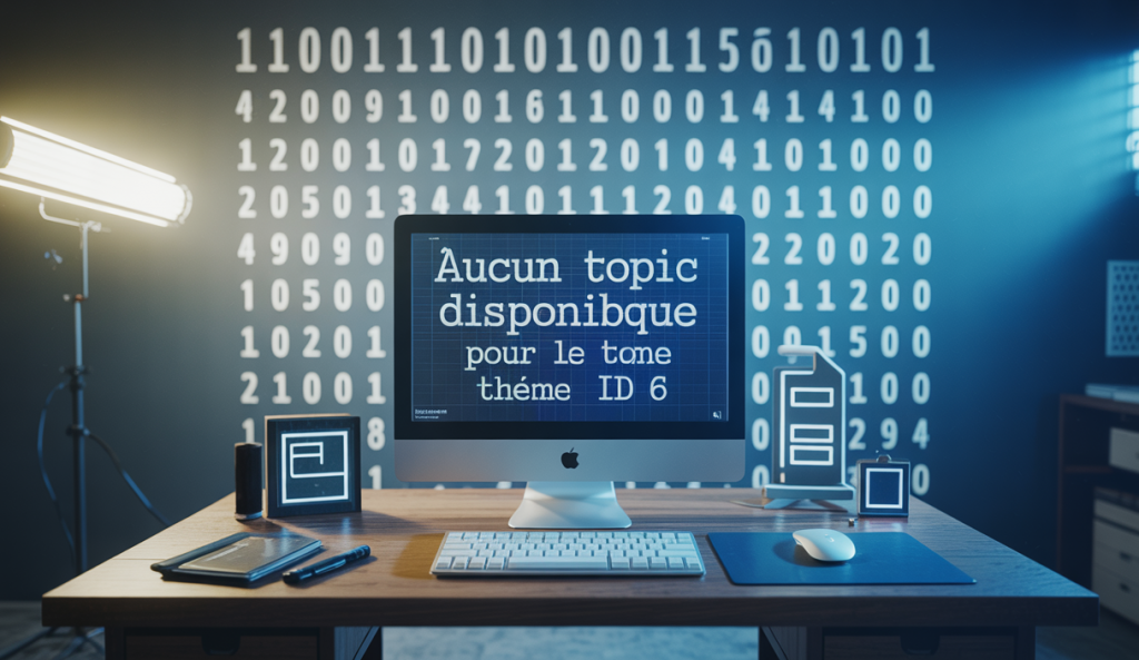 Erreur informatique affichant 'Aucun topic disponible pour le thème ID 6'.