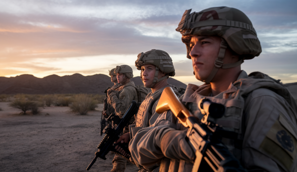 Scène dramatique illustrant les tensions militaires au Proche-Orient
