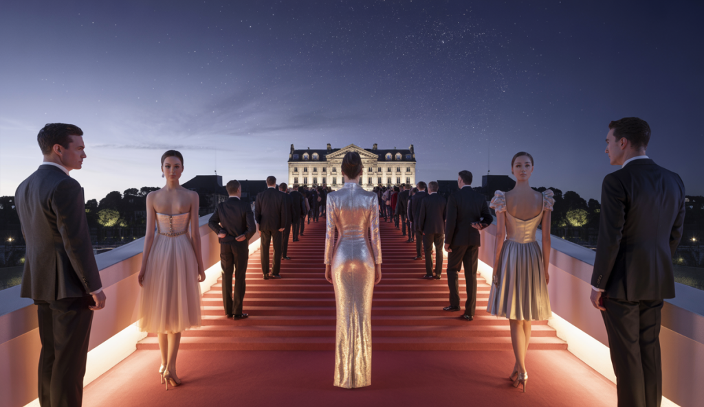 Illustration du Festival de Cannes 2025 mettant en scène les nouvelles règles vestimentaires et l'ambiance cinématographique de la 78e édition.