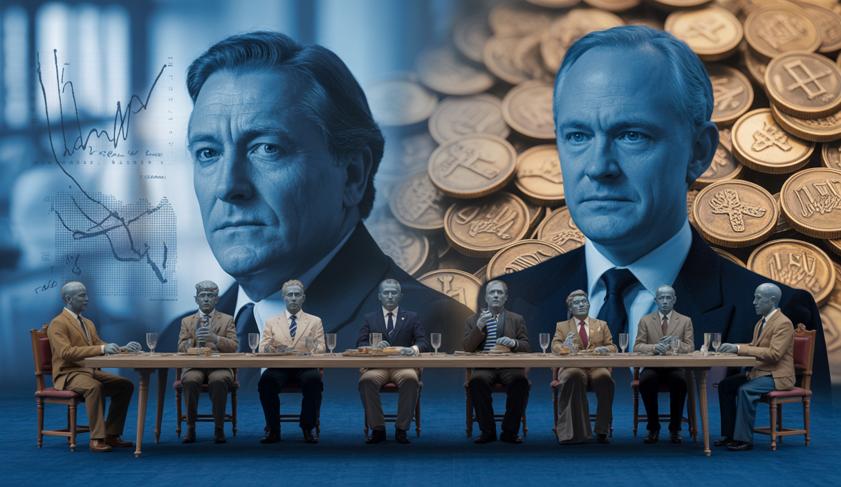 Illustration artistique des ministres millionnaires français, symbolisant les enjeux de diversité socio-économique