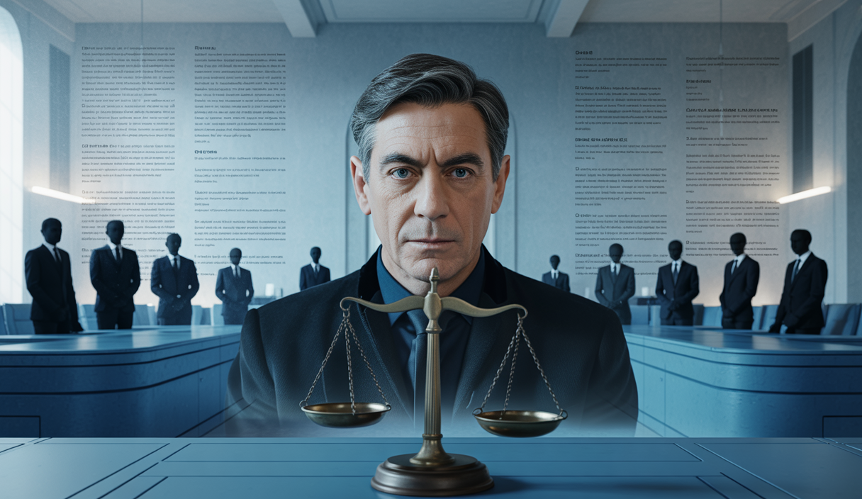 François Fillon condamné pour affaire d'emplois fictifs, symbolisant l'importance du contrôle juridique.