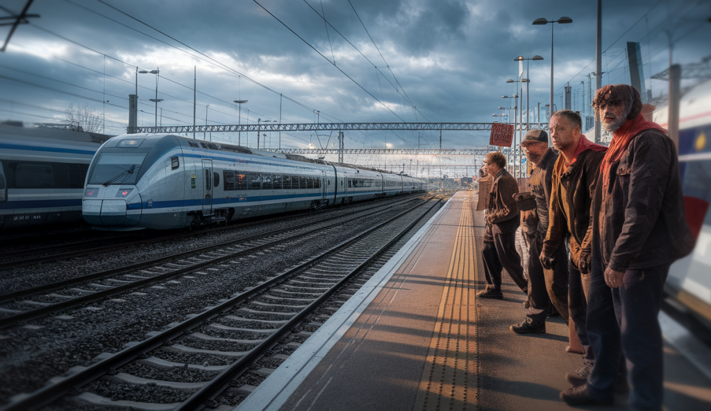 Image représentant les répercussions de la grève à la SNCF sur le trafic ferroviaire.