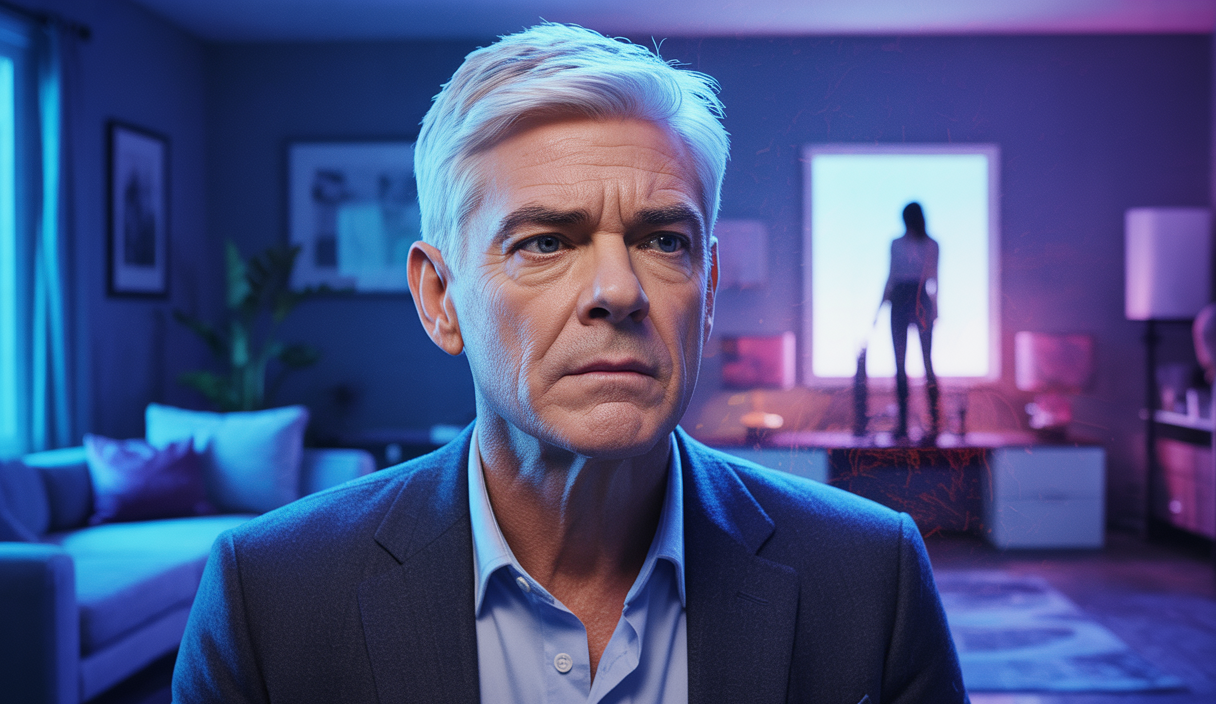 Image montrant Phillip Schofield confrontant les conséquences de son infidélité avec émotion.
