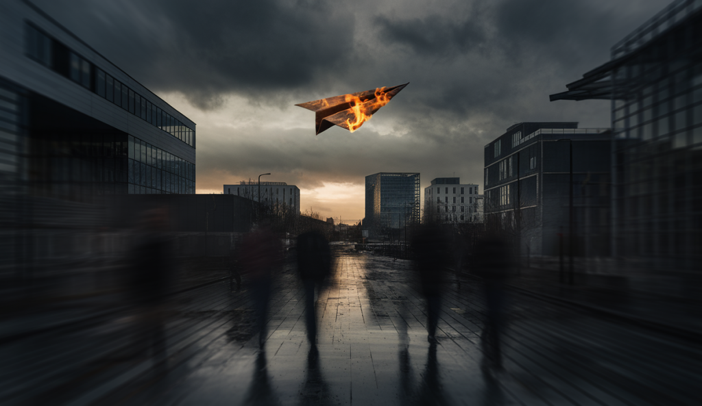 Image illustrant l'impact des tragédies récentes sur la société, avec des symboles d'accidents d'avion et d'autres événements tragiques.