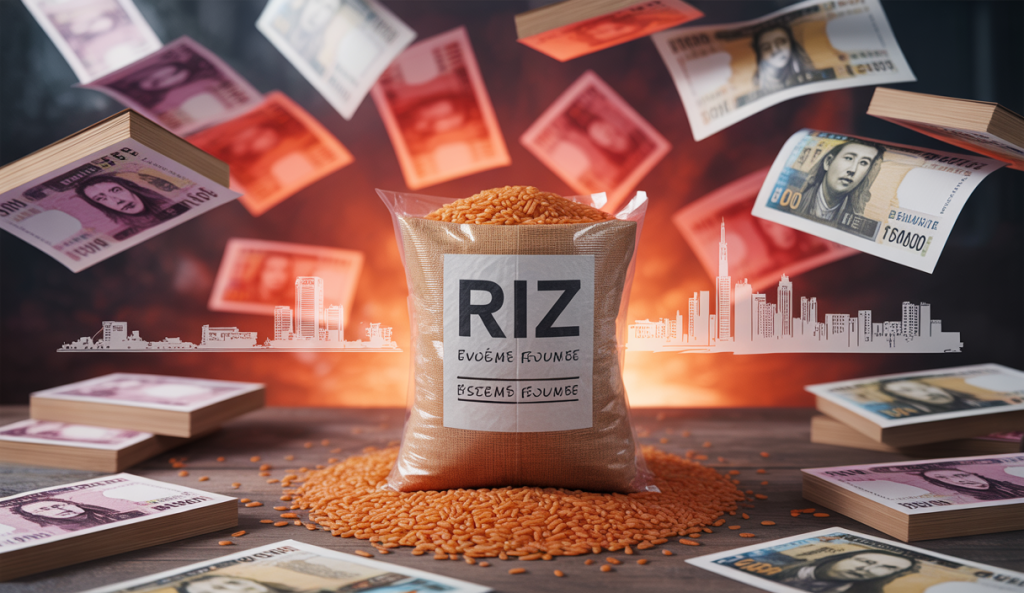 Illustration de la forte augmentation du prix du riz au Japon