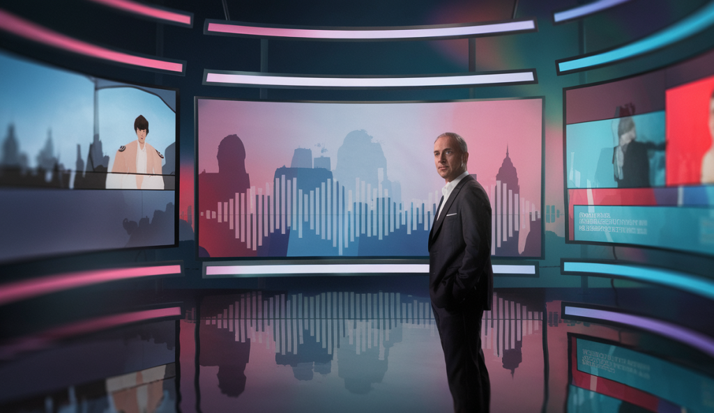 Illustration de l'influence médiatique sur la politique française avec une présence centrale de Cyril Hanouna