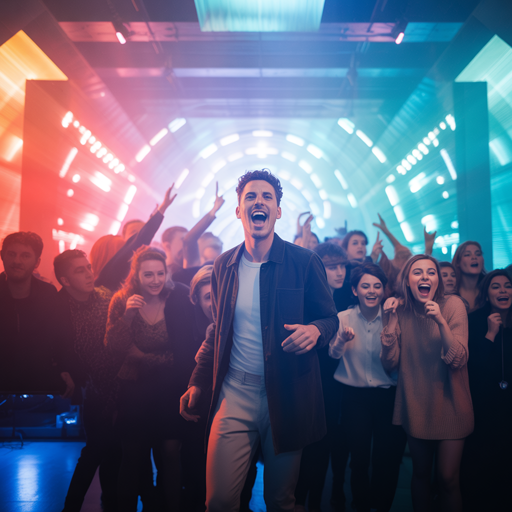 Une représentation artistique des initiatives culturelles innovantes dans le spectacle et le divertissement