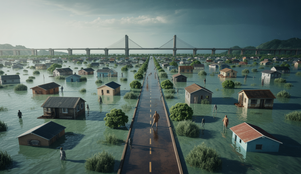 Inondations au Nigeria mettant en évidence la vulnérabilité environnementale