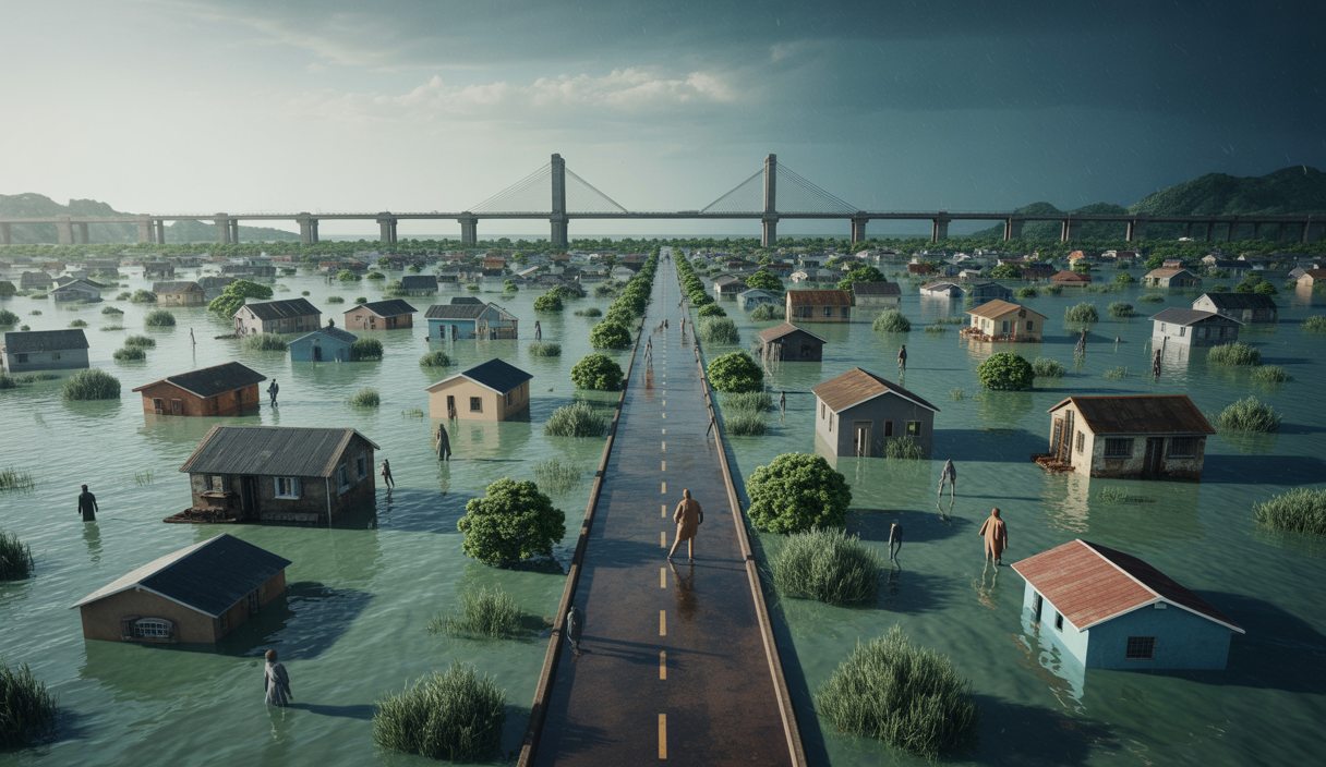 Inondations au Nigeria mettant en évidence la vulnérabilité environnementale