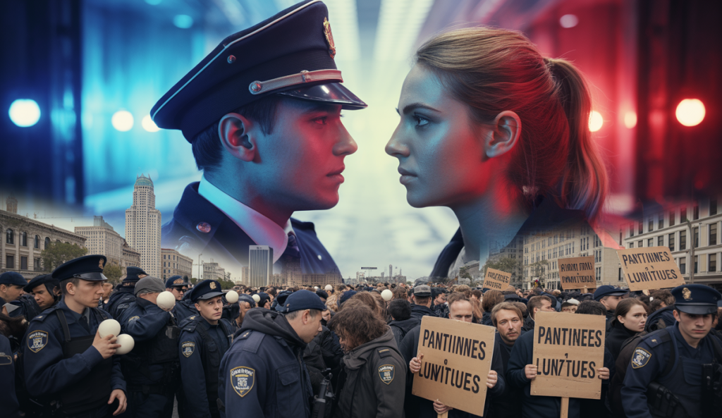 Manifestation à Los Angeles avec intervention policière