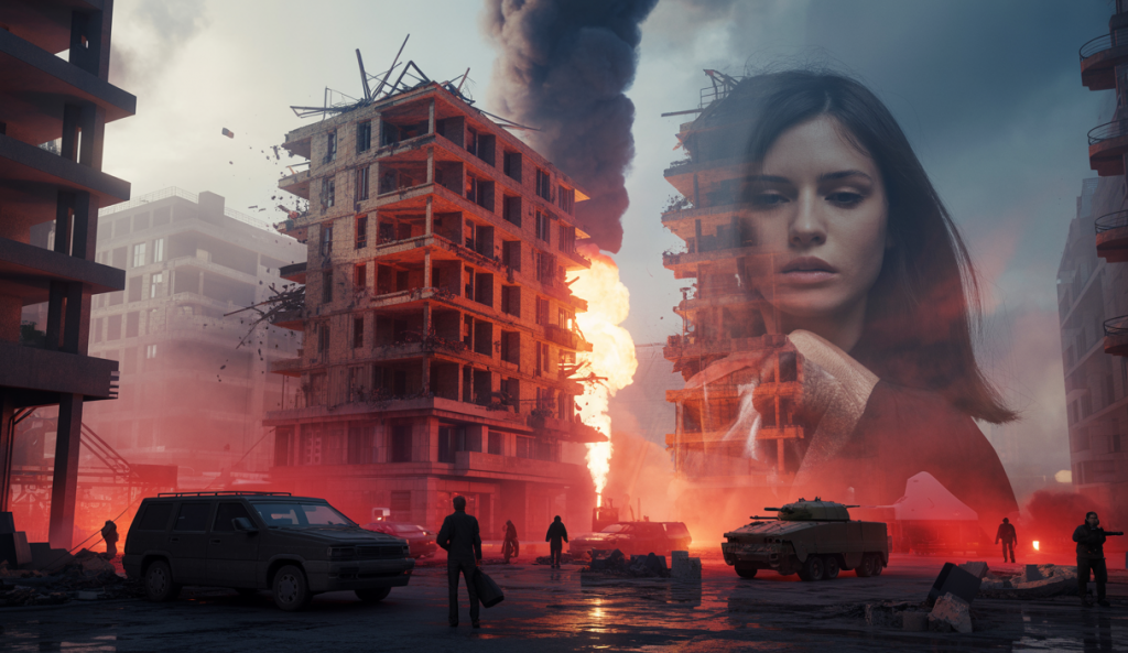 Illustration dramatique de l'attaque massive sur Kiev