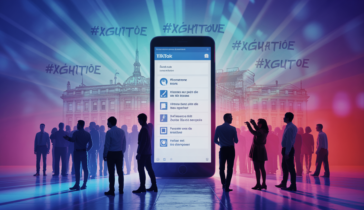 Illustration représentant la liberté d'expression en ligne et la modération sur TikTok