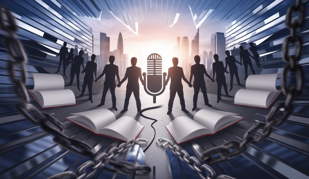 Représentation symbolique de la liberté de la presse en 2025