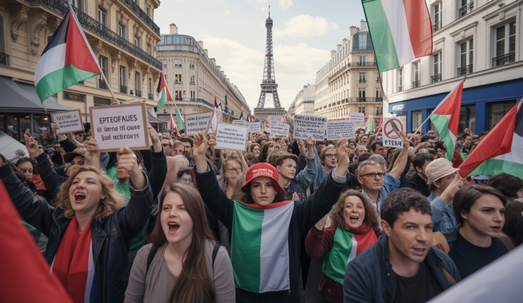 Manifestation en soutien à la cause palestinienne en France