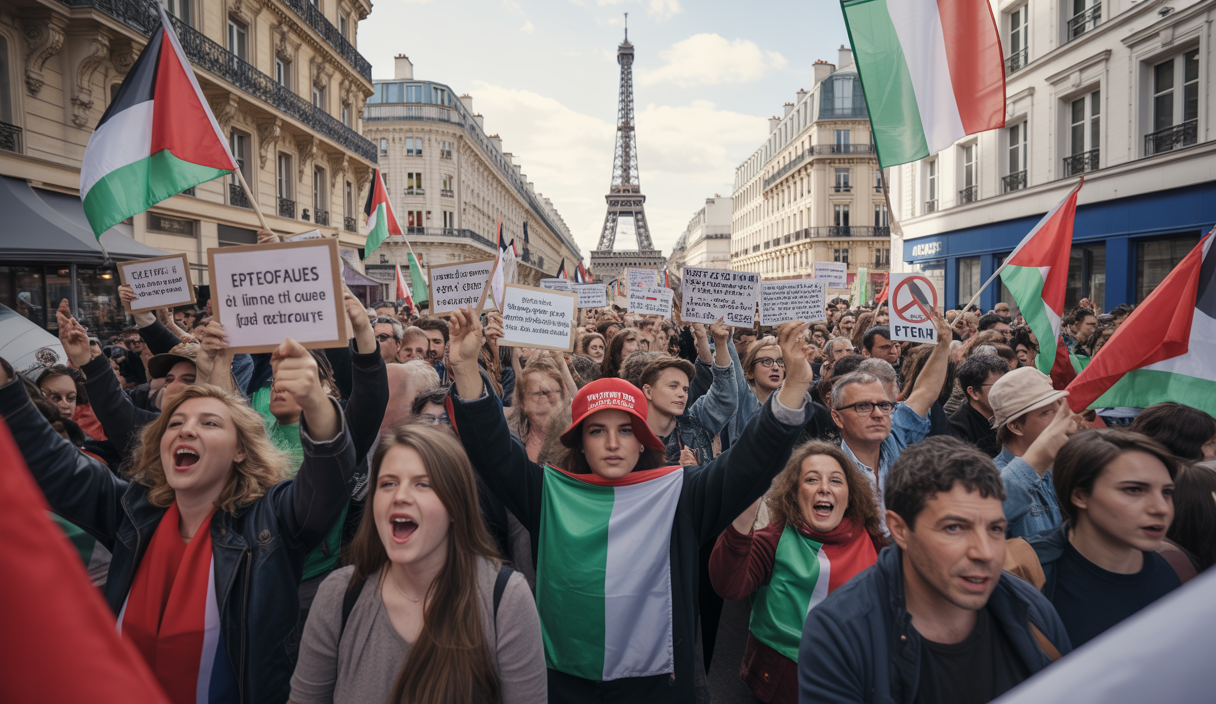 Manifestation en soutien à la cause palestinienne en France