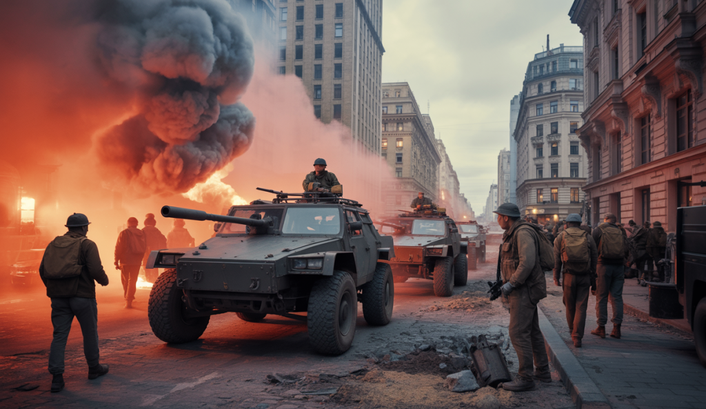 Représentation visuelle d'une offensive militaire russe à grande échelle contre Kyiv
