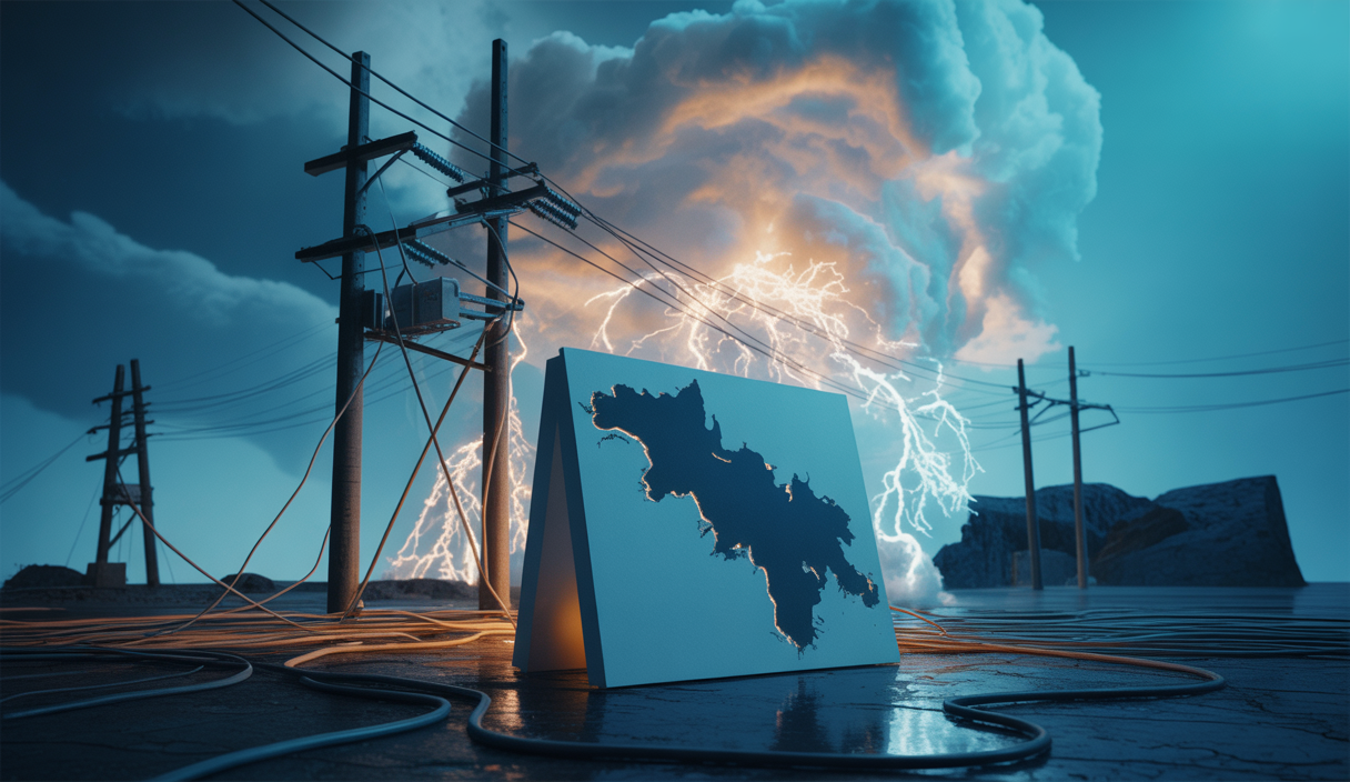 Illustration d'une panne électrique en Espagne avec une ambiance dramatique