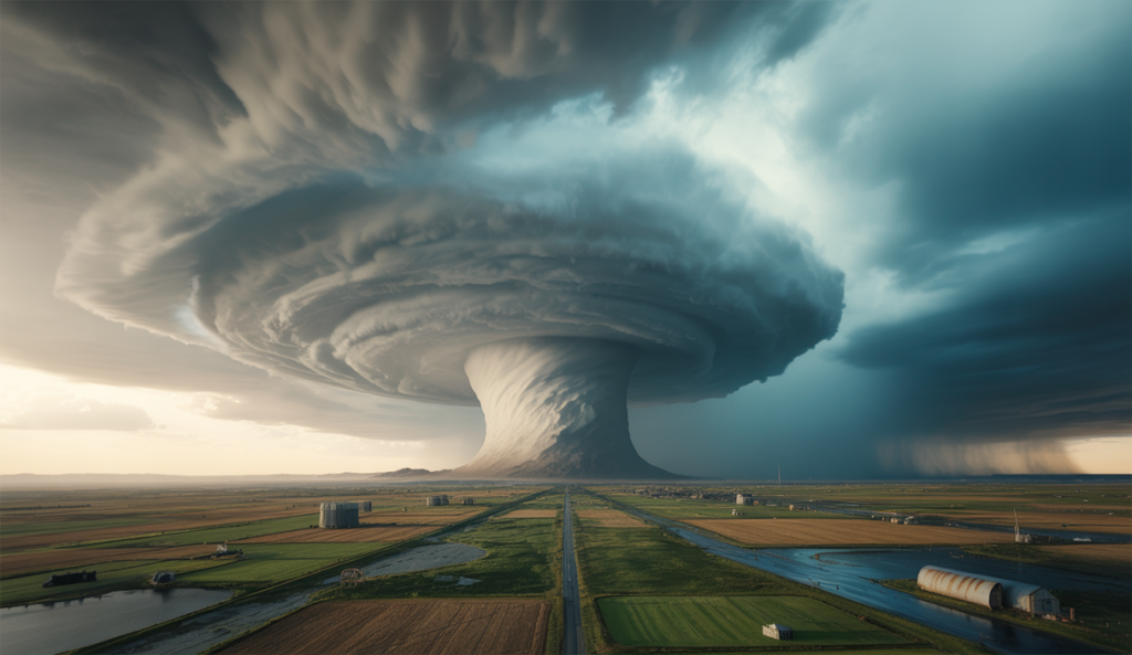 Géante boule de grêle accompagnée de tornades dévastant le Midwest américain
