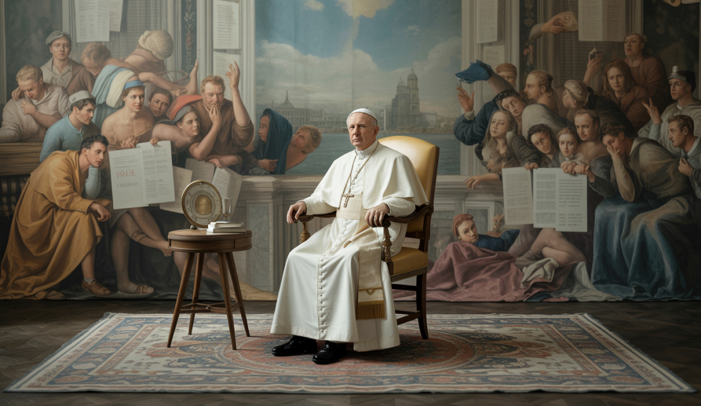 Portrait du pape Léon XIV alliant tradition et modernité