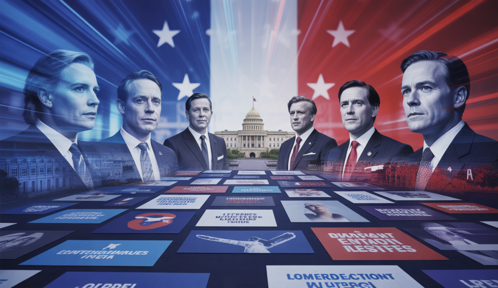 Scène politique dynamique pour la présidentielle américaine 2028.