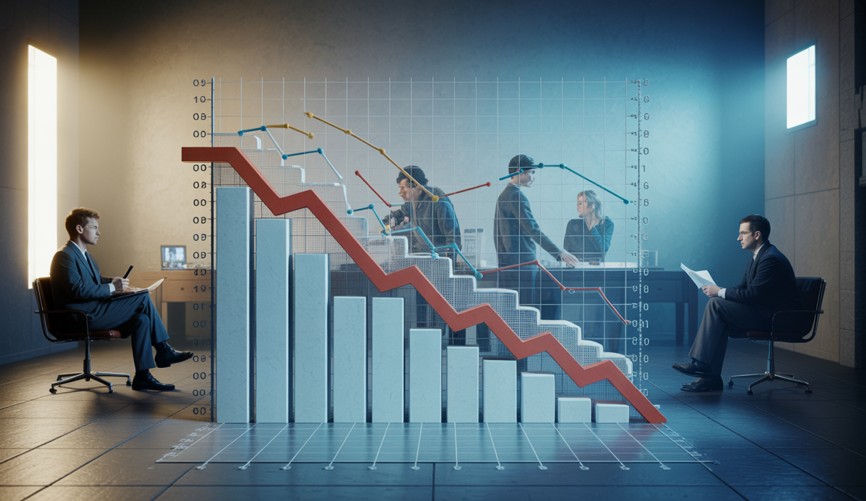 Illustration conceptuelle du ralentissement économique aux États-Unis en 2025