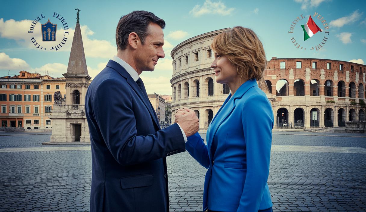 Rencontre diplomatique entre Emmanuel Macron et Giorgia Meloni à Rome