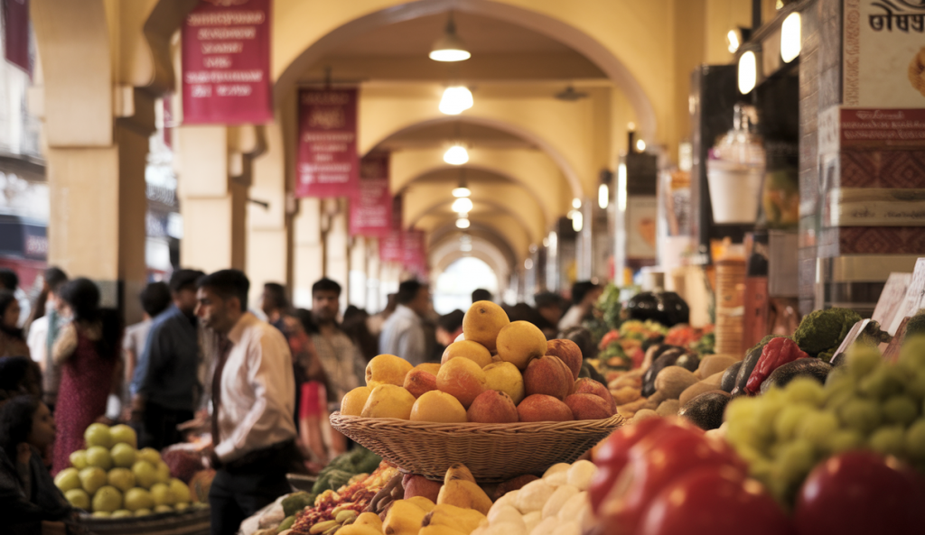 Image illustrant la sécurité alimentaire en Inde avec une atmosphère dramatique
