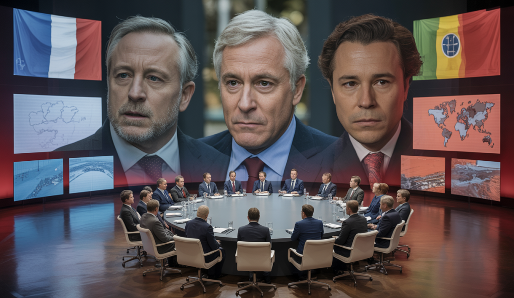 Scène du sommet du G7 avec tensions géopolitiques
