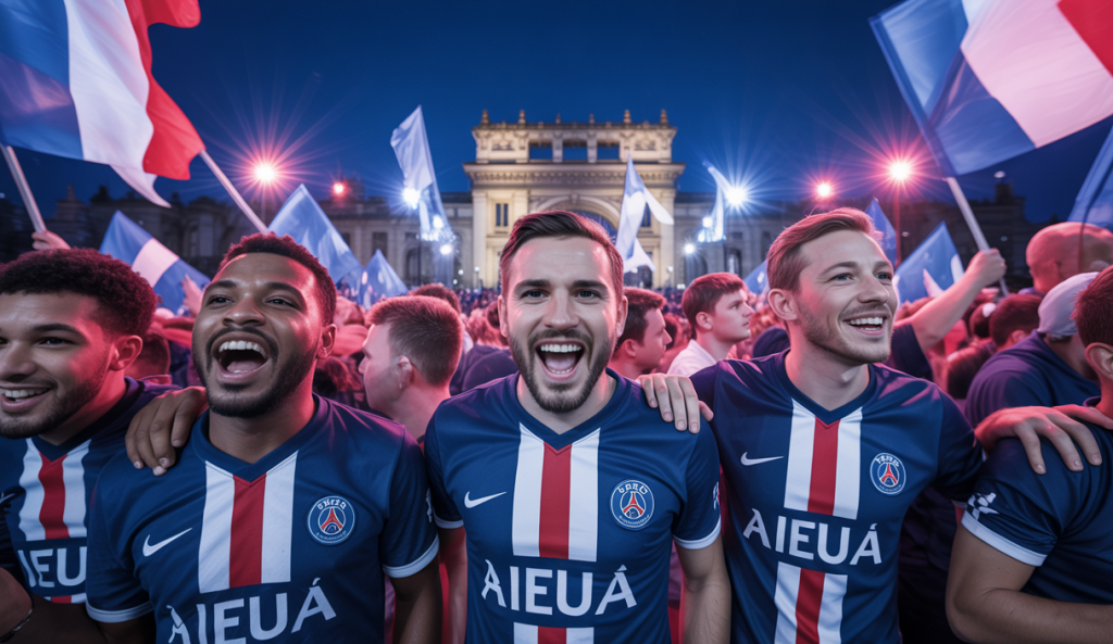 Supporters du PSG confiants et enthousiastes avant le match contre Arsenal