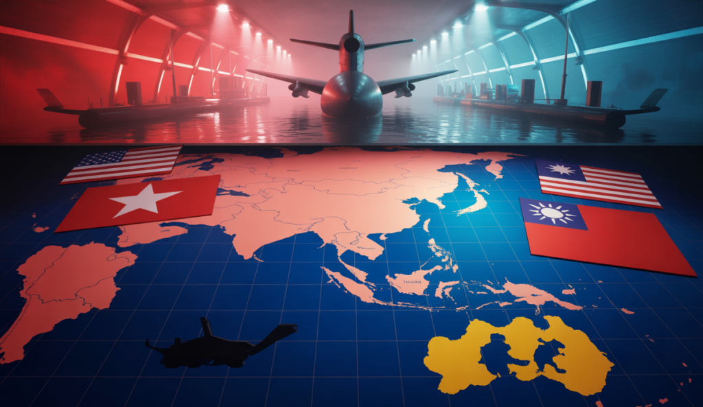 Illustration saisissante d'une tension géopolitique entre les États-Unis, Taïwan et la Chine