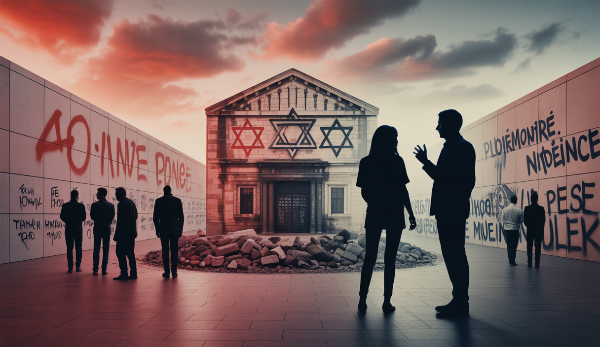 Illustration sur les tensions communautaires croissantes liées aux violences contre les sites israélites.