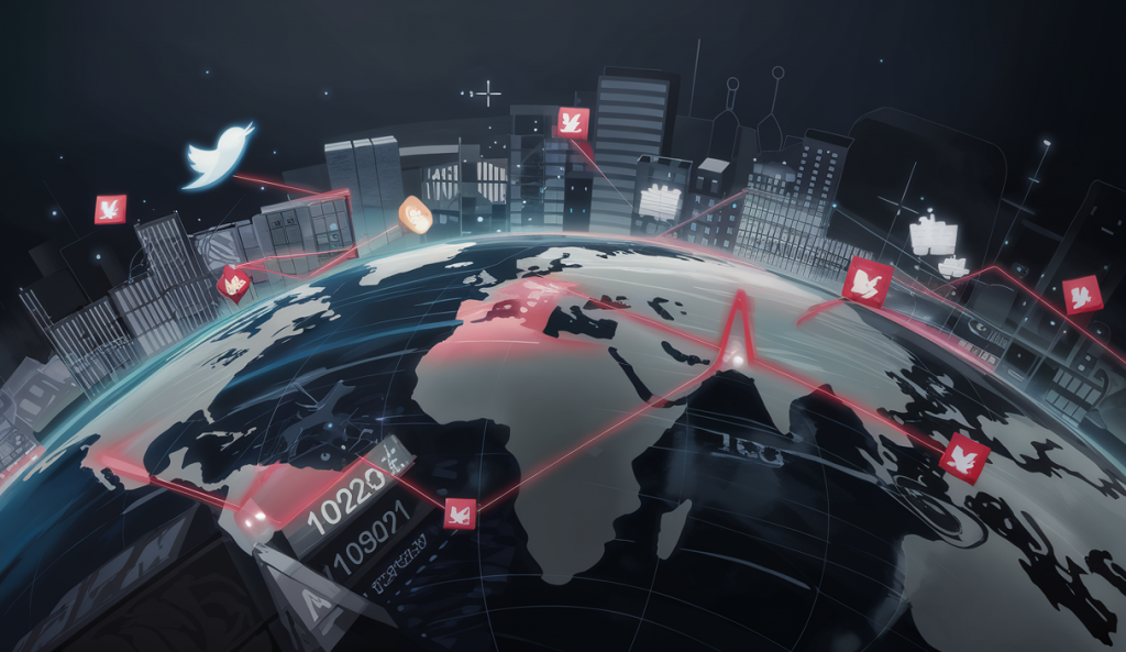 Visualisation conceptuelle des tensions économiques et du commerce international via les médias sociaux