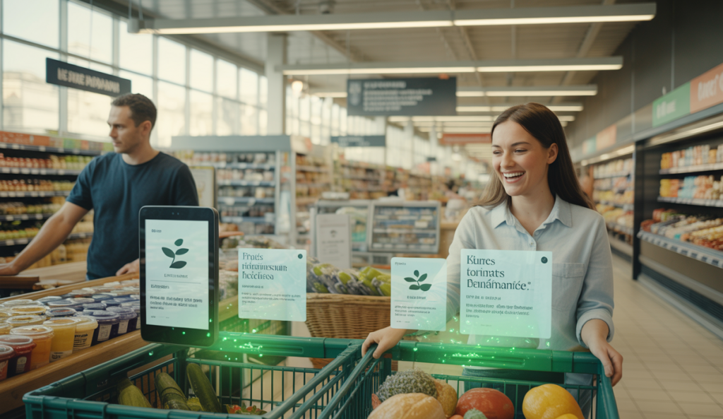 Supermarché moderne avec titres-restaurant dématérialisés